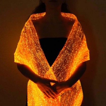 LUMISHAWL RED (LUMINOUS FIBER OPTIC FABRIC SHAWL)